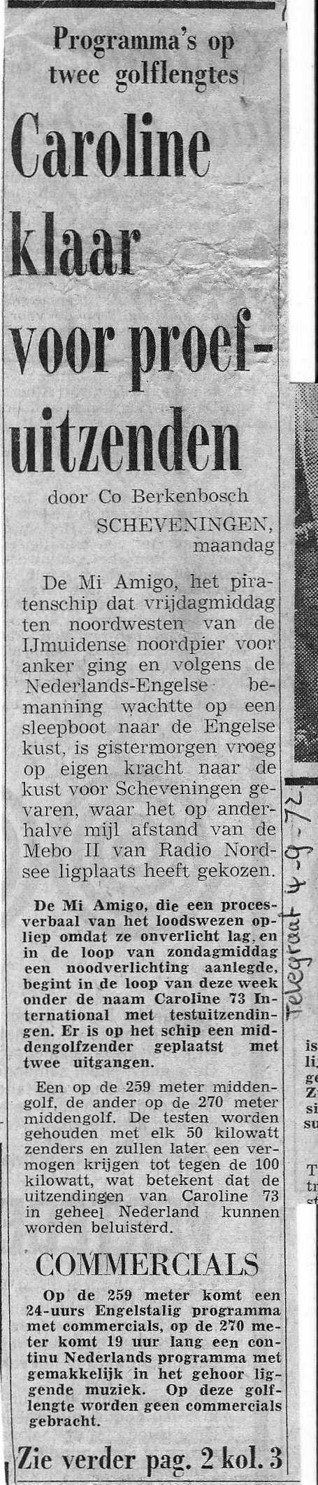 De Telegraaf 4th September 1972