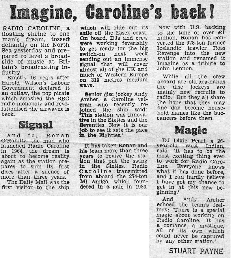 cutting from Daily Mail