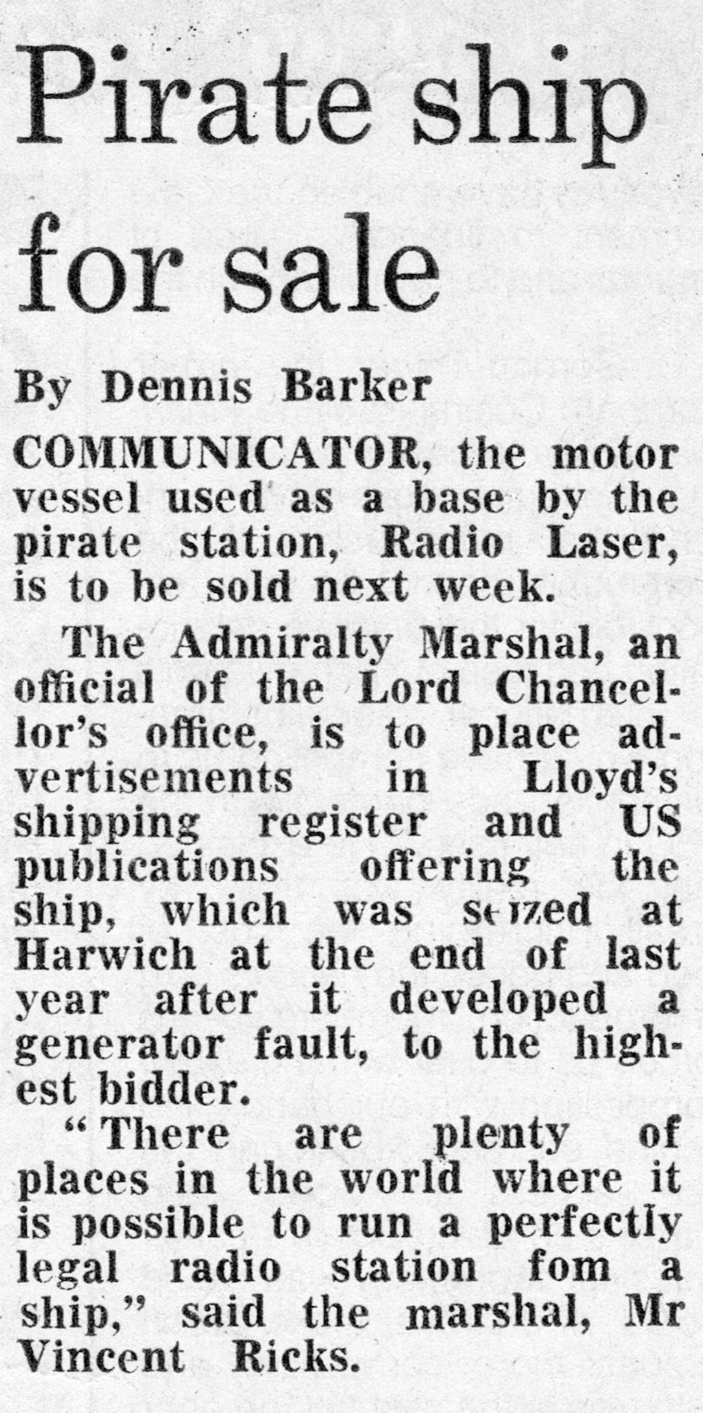 cutting from The Guardian