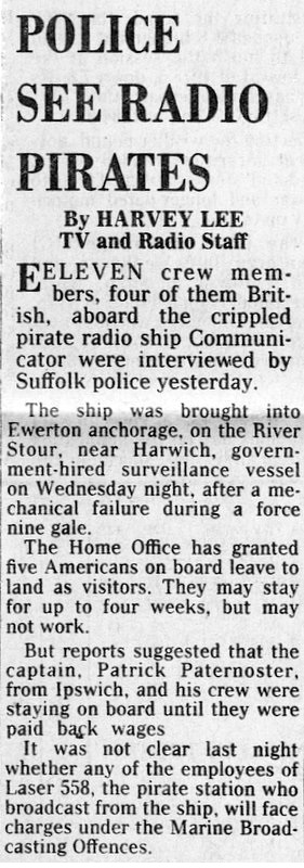 Cutting from the Daily Telegraph