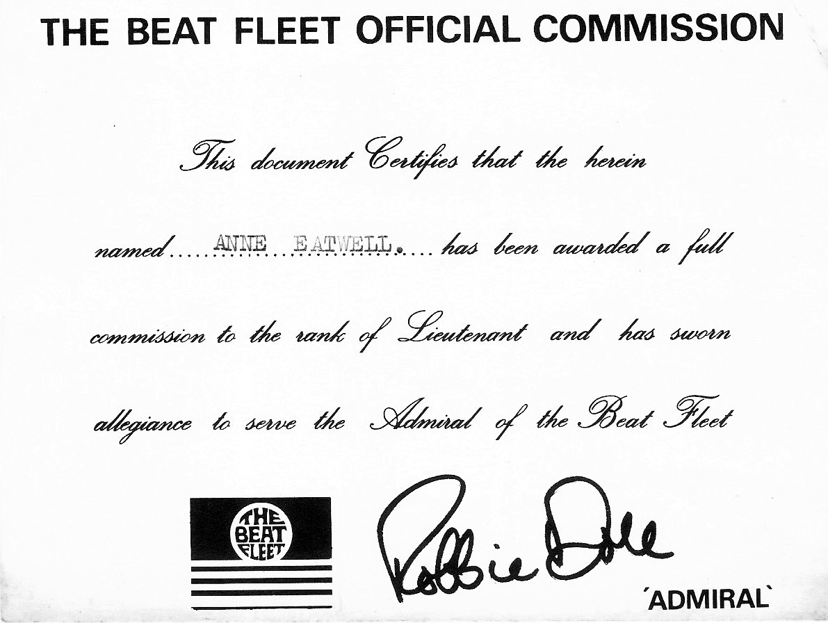 Beat Fleet commission certificate