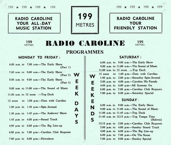 Radio Caroline programme schedule