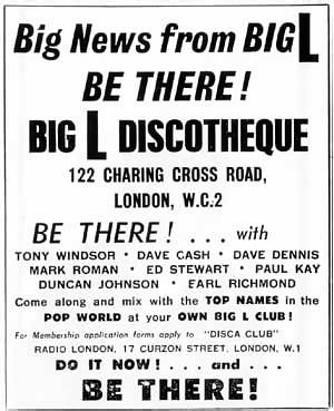 advert for the Big L discotheque in London
