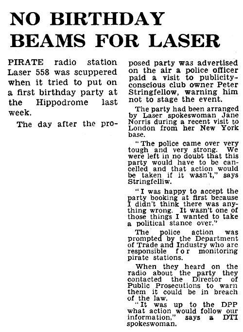 cutting from the Evening Standard