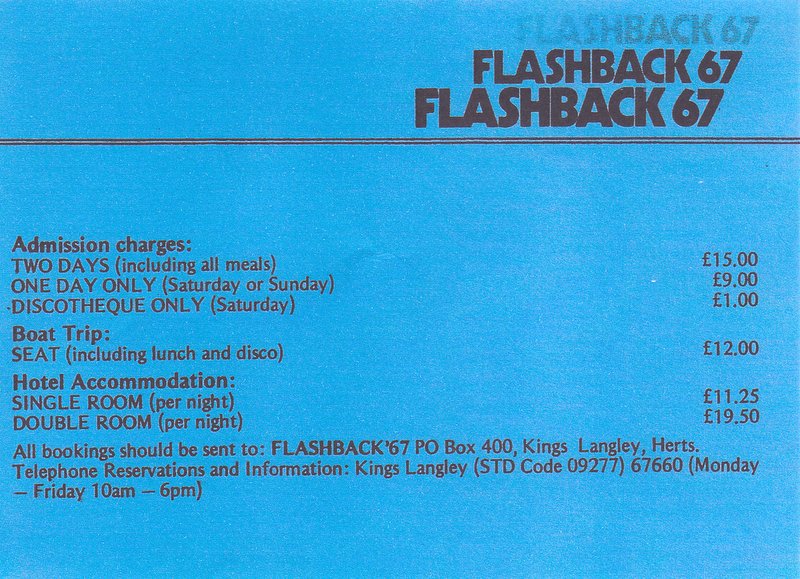Flashback '67 price list