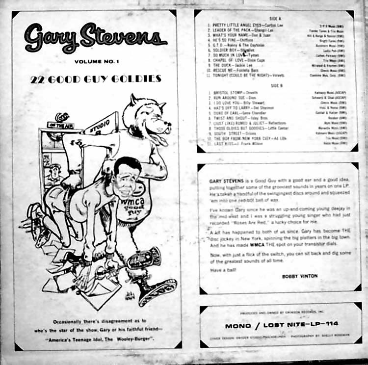 back cover of Gary Stevens album