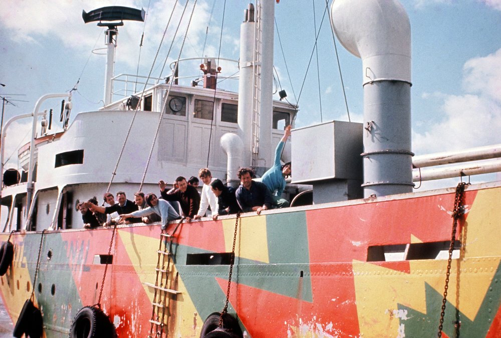 DJs and crew on the mv Mebo II