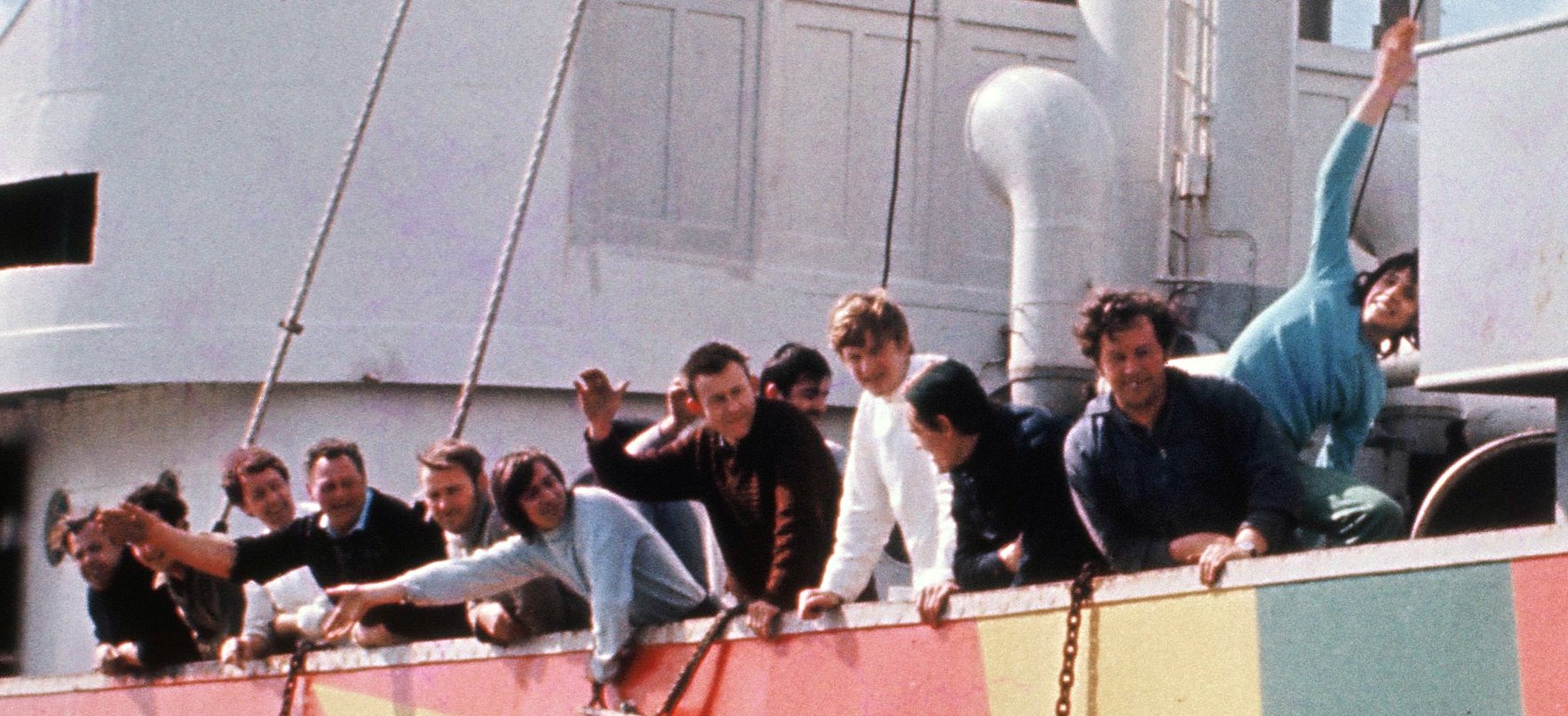 DJs and crew on the mv Mebo II