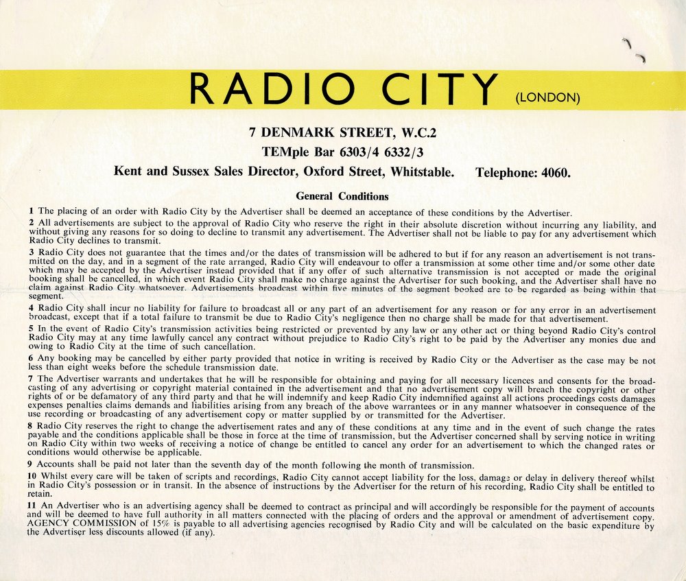 Radio City rate card
