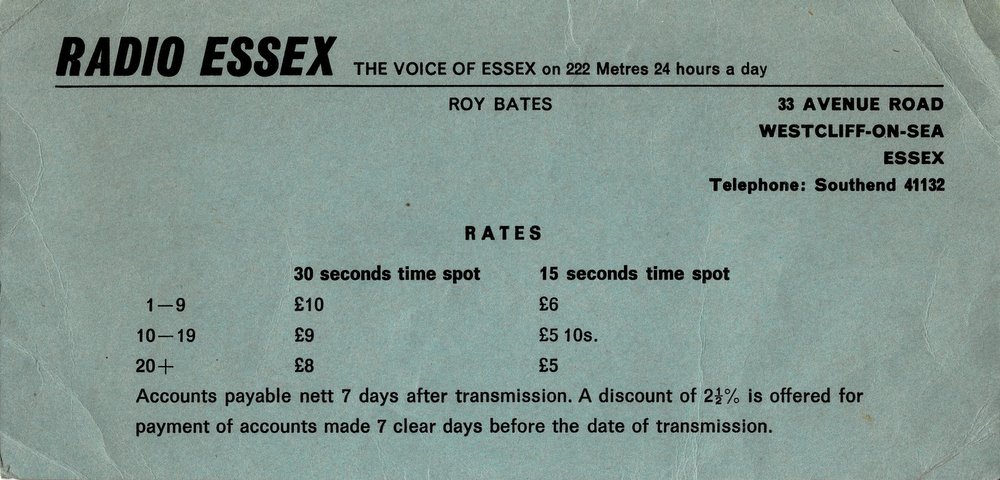 Radio Essex rate card