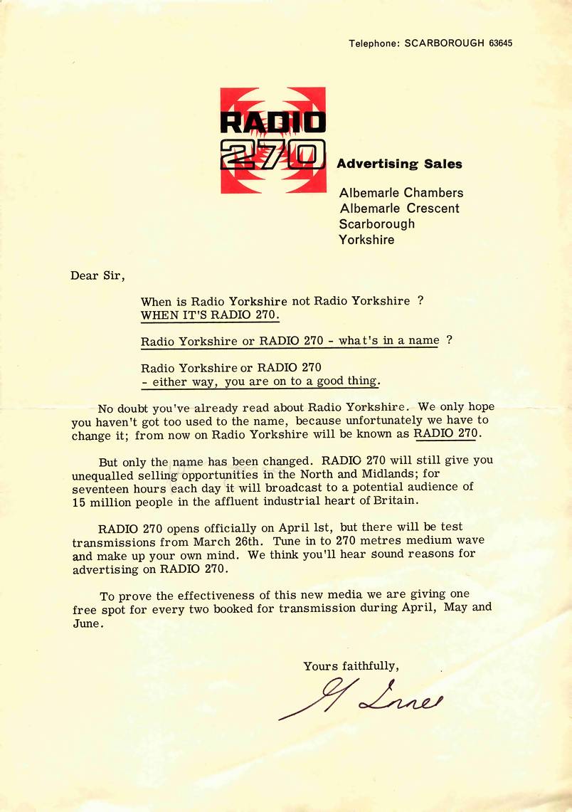letter to potential advertisers